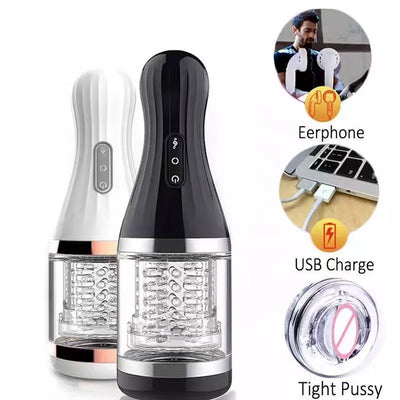 DIBE Sexy Toys for Men Masturbators Vibration Pronunciation Vagina Fully Automatic Rotate Aircraft Cup Glan Stimulator Sex Shop