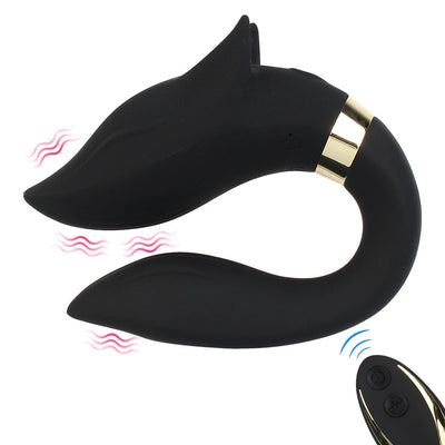 FOX Vibrator Clitoris Stimulator Double-headed Vibration Ring Wearable Couple Resonant 9 Mode Sex Toy for Women