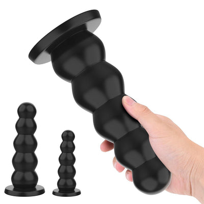 Female Male Masturbator Liquid Silicone 5 Beads Anal Plugs Big Dildos Butt Plug Sex Toys for Women Men Strong Suction Cup