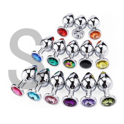 Metal Anal Plug Heart Stainless Steel Crystal Anal Plug Removable Butt Plug Stimulator Anal Sex Toys Prostate Massager Dildo