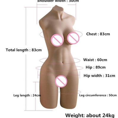 Newest! Big Ass Soft Breast Half-body Sex Doll Built-in Metal Skeleton Super Real Vagina and Anal Male Masturbator Adult Product