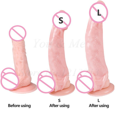 Reusable Thick Condom Silicone Penis Extender Dildo Enlargement Penis Sleeve Condom Delay Ejaculation Sex Toys for Men Gay Adult