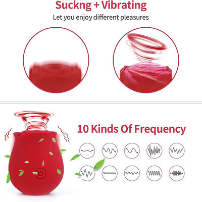 Rose Sex Toys Vagina Sucking for Women G Spot Nipple Stimulation 10 Modes Adult Toys Sexy Toy Clitoral Vibrators Sex Toys for Wom