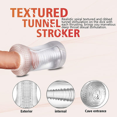 Transparent Male Masturbator Cup Masturbation Massager Pussy Crystal Vagina Oral Sleeve Stroker Portable Male Sex Toys for Men