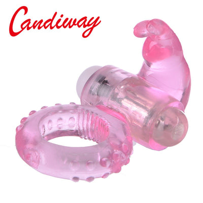 Pink Rabbit Delay Rings Massage Man Stick Masturbation Enhance Ring Sex Tool Stimulate Utensils Vibrator Silicone Brush